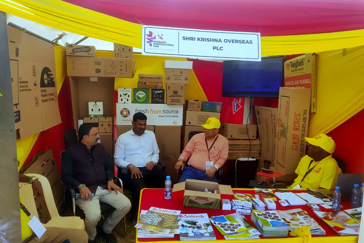 Visitors and SKL team at the Shri Krishana Overseas PLC stand at the Naivasha Horticulture Fair 2026 - 1